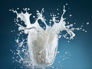 Fresh milk with milk splash