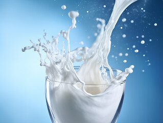 Fresh milk with milk splash