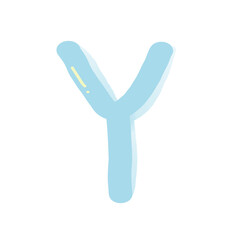 blue letter Y