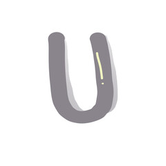 alphabet U grey letter