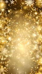 Gold sparkling christmas background with snowflakes