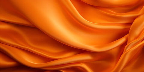 Orange textured silk fabric abstract background 