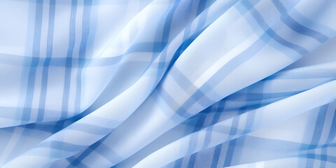 Fototapeta premium Soft blue and white plaid textured fabric background