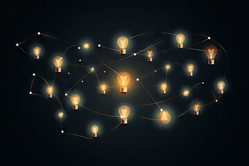 Light Bulbs on Black Background, Simplifying the Complex, Confusion Clarity, Idea Concept