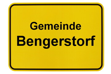 Illustration eines Ortsschildes der Gemeinde Bengerstorf in Mecklenburg-Vorpommern
