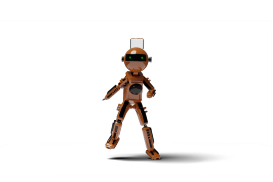 robot dancing transparent on background for push on background green screen 3D RENDER PNG file