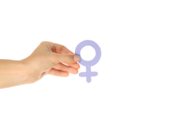 PNG,female sign in the hands of a woman, isolated on white background