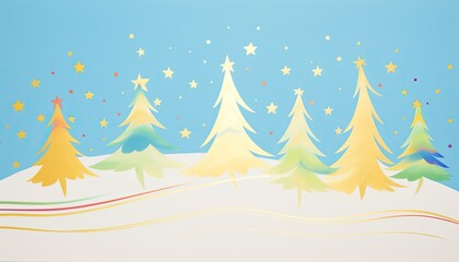christmas trees , minimalist illustration