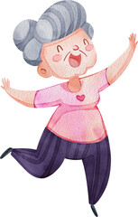 Elderly character element  png