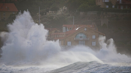 wave breaks on the coast