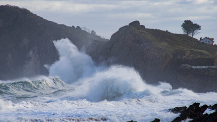 wave breaks on the coast