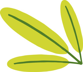 Hand-Drawn Green Leaves Nature Plant
