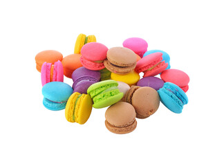 French colorful macarons transparent png