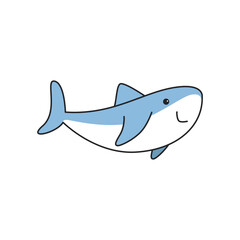 shark sea animal cartoon icon vector illustration design graphic doodle