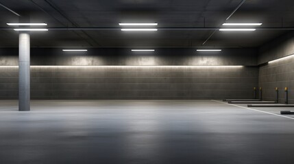 Vacant Parking Space or Storage with Copy Space for Text: A Clean, Empty Area Ready for Use or Personalization and electric cars charging stations