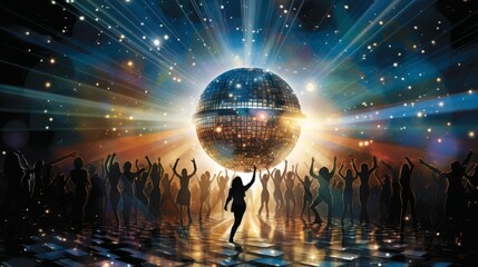 Night dance party music night poster template.