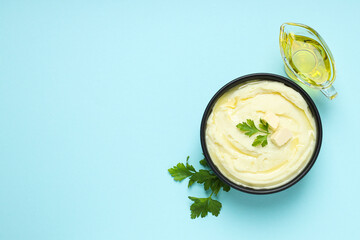 Mashed potatoes, concept of tasty and delicious food