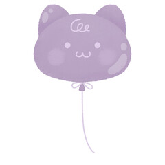 cute kawaii cat balloon sweet color pastel watercolor cartoon clipart birthday party baby shower anniversary decoration