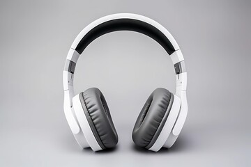 Fototapeta na wymiar State-of-the-art headphones for listening to music on light background. Close-up.