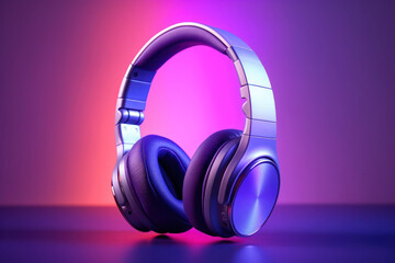 State-of-the-art headphones for listening to music on light background. Close-up.