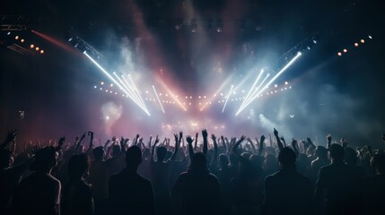 A music festival where the audience dances happily to the music of the artists on stage.