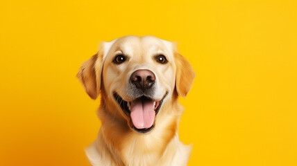 dog on yellow background