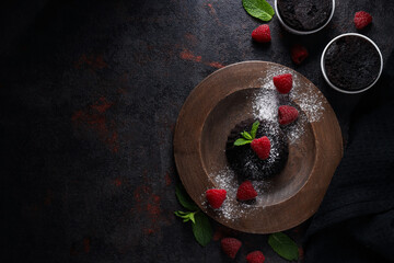 Chocolate fondant, concept of delicious sweet food