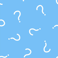 Obraz premium Blue seamless pattern with white question symbols