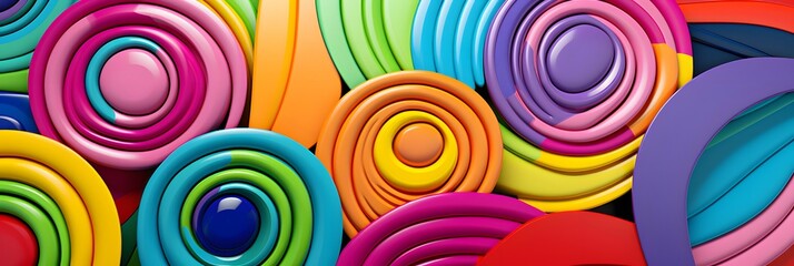 Fototapeta premium Wide screen colorful abstract wallpaper background design, banner, mesmerizing, colorful, geometry, geometrical, graphic