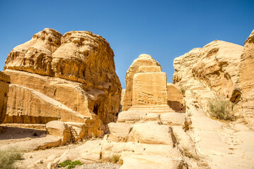 View at the Djinn Blocks on the road to Siq in Petra - Jordan