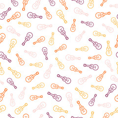 Seamless pattern with colorful ukulele