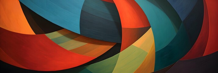 Obraz premium Modern Geometry Splash, Abstract Colorful Shapes Wallpaper