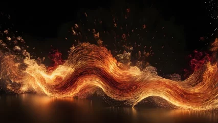 Fotobehang Captivating Abstract Image of Fiery Elements Unleashing Passion and Power © ImagineInfinite