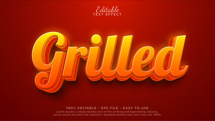 Grilled editable text effect. typography mockup for advertising, branding, business logo - obrazy, fototapety, plakaty