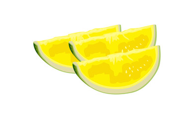 yellow watermelon with a transparent background