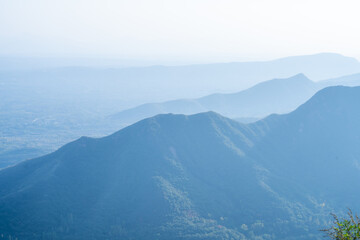Fototapeta premium Mountains and forests under the sky