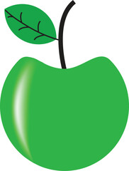 green apple with leaf fruit