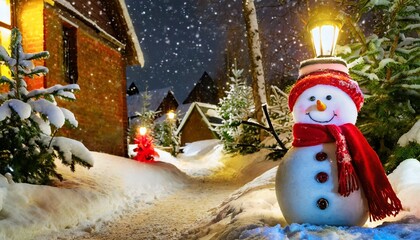 Christmas background with decorate and snow