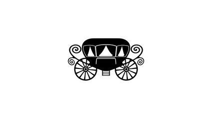 fairytale carriage, black isolated silhouette