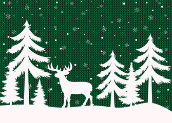 Christmas and New Year pattern knitted Plaid. Festive background for design and print