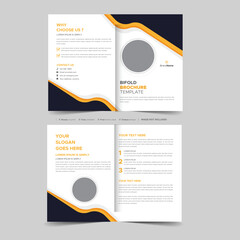 Corporate bi fold business brochure design template in a4 format