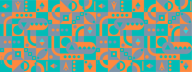 Orange green and gray grey vector modern banners with abstracts shapes geometric mosaic