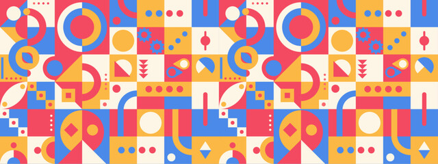 Colorful colourful vector modern banners with abstracts shapes geometric mosaic