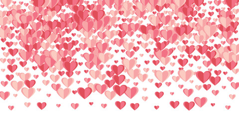 Papercut pink heart symbols romantic vector background. Birthday surprise party decor. Present gift