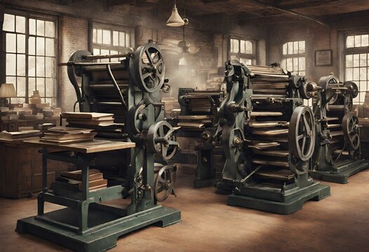 an old book printing machine