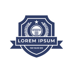 Law logo designs. University and academy vector logo, icon for high school education graduates. Vector Logo Template
