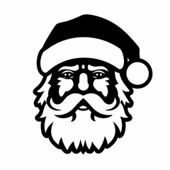 Santa Claus black icon on white background. Santa Claus silhouette