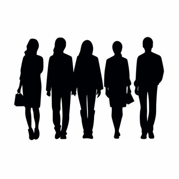 Group of people black icon on white background. Group of people silhouette