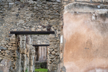 scene from a old Roman meditteranean town, Pompeii Italy