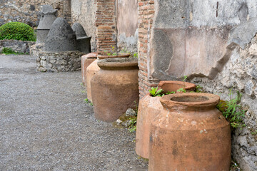 Fototapeta premium scene from a old meditteranean town, Pompeii Italy